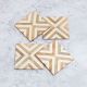 Brown & White Coloured Pattern Wooden Coasters - Pack of 4